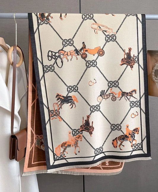 ALICE Horse Design, Cashmere Blend Pashmina/Shawl - 180 x 65 cms