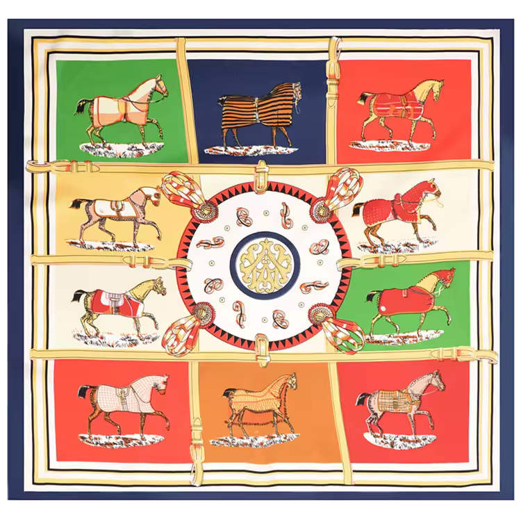 CANDY 60 Horse Design, Twill Scarf - 60 x 60 cm