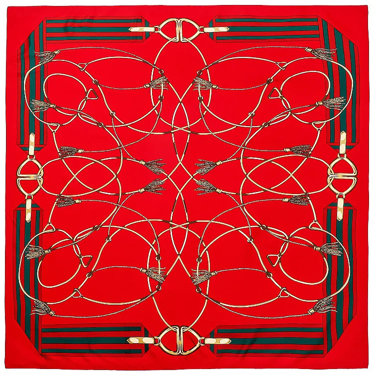 WINONA Horse Design, Man-Made Silk Twill Scarf - 100 x 100 cms
