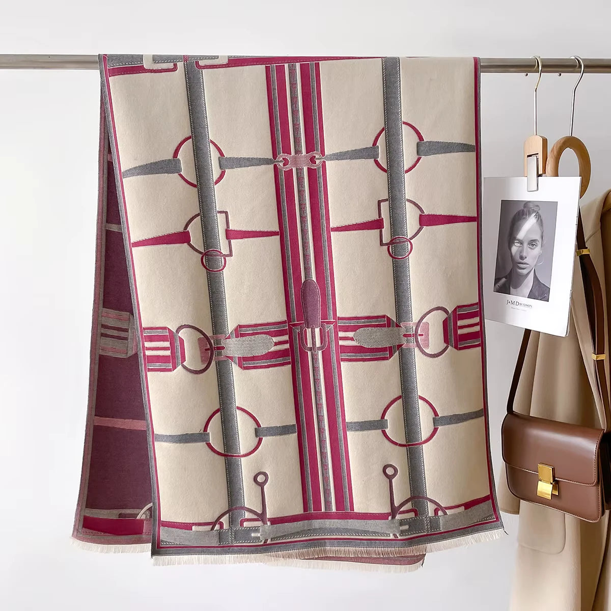 BRYNN Horse Design, Cashmere Blend Pashmina/Shawl - 180 x 65 cms