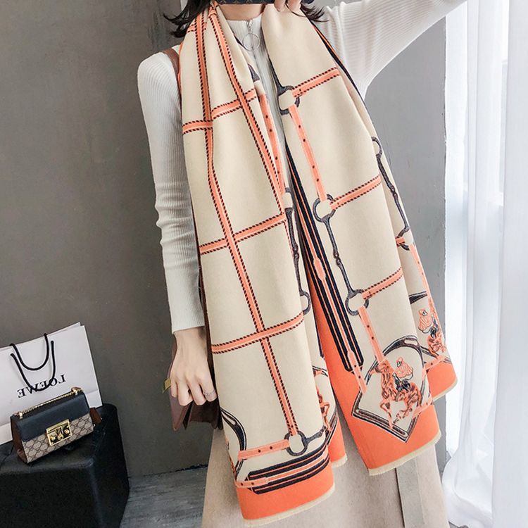 MIA Horse Design Cashmere Blend Pashmina/Shawl - 180 x 65 cms