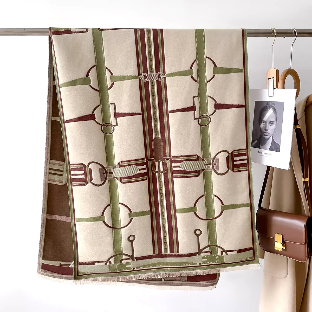 BRYNN Horse Design, Cashmere Blend Pashmina/Shawl - 180 x 65 cms