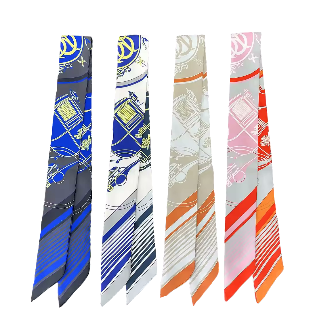 POMONA Horse Design Twilly Scarf, Hair or Handbag Tie - 85 x 5 cms