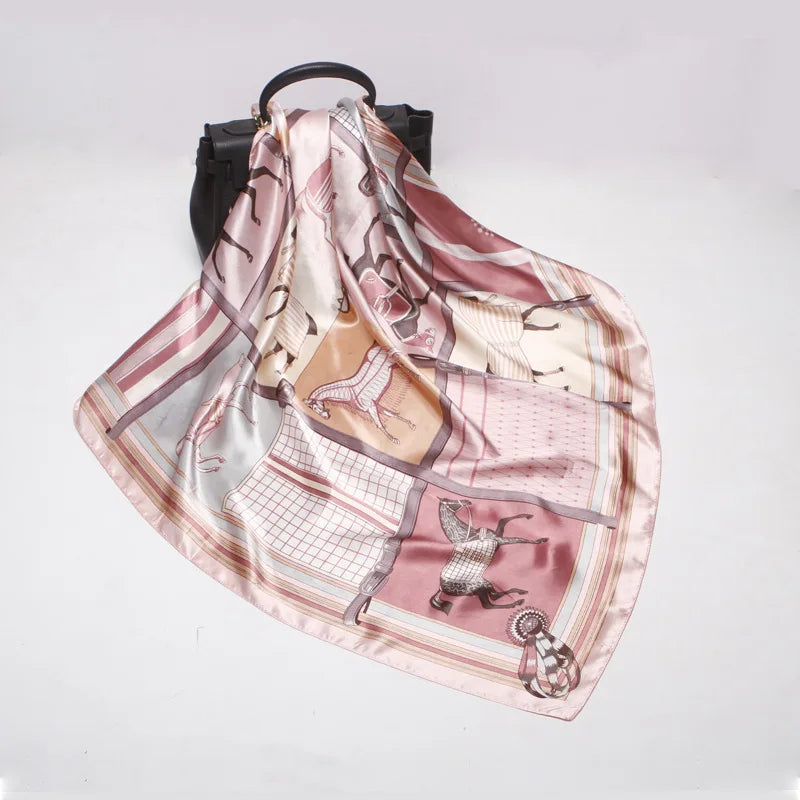 IRIS Horse Design, Satin Scarf - 90 x 90 cms