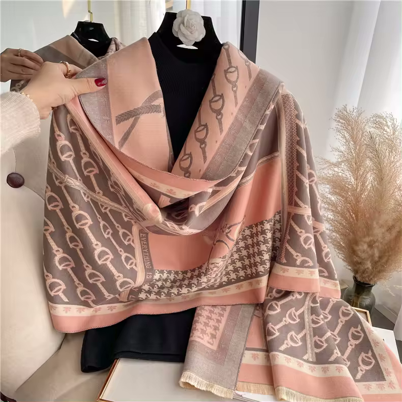 RIANNA Horse Design, Cashmere Blend, Pashmina/Shawl - 180 x 65 cms
