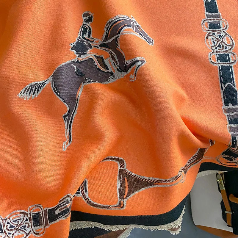 POPPY Horse Design, Cashmere Blend Pashmina/Shawl - 180 x 65 cms