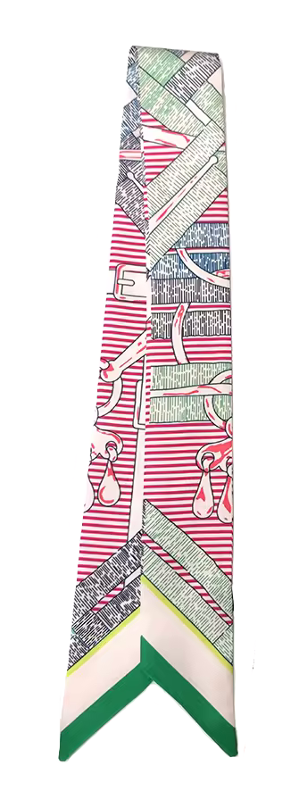 ALEXANDRIA Horse Design Twilly Scarf, Hair or Handbag Tie - 85 x 5 cms