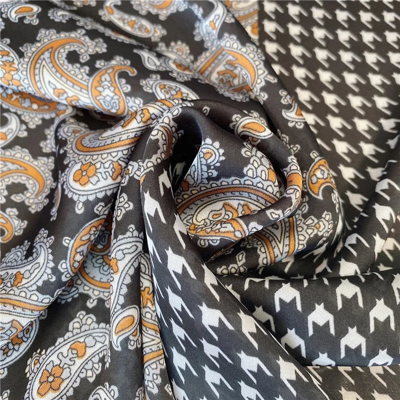 NERIDA Horse Design, Made-Made Silk Satin Scarf - 110 x 110 cms