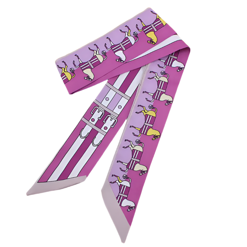 PAULETTE Horse Design Twilly Scarf, Hair or Handbag Tie - 85 x 5 cms