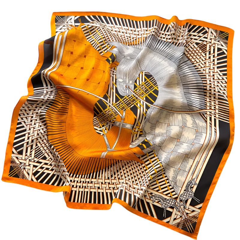 GABRIELLA Horse Design, Satin Scarf - 70 x 70 cms
