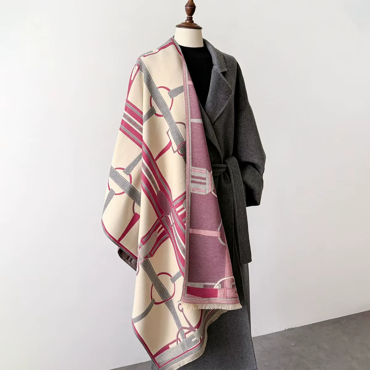 BRYNN Horse Design, Cashmere Blend Pashmina/Shawl - 180 x 65 cms