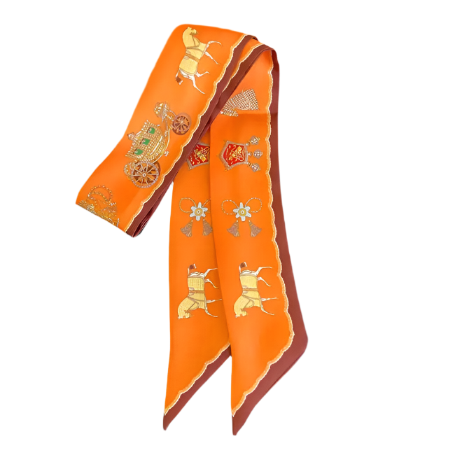 CHANTAL Horse Design Twilly Scarf, Hair or Handbag Tie - 85 x 5 cms