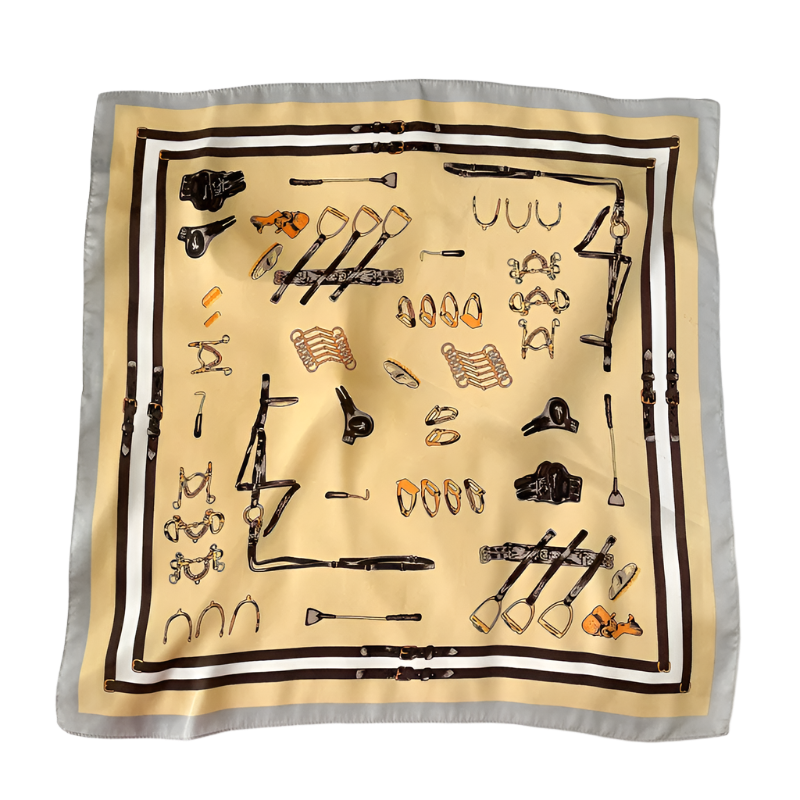 PAULA Horse Design, Satin Scarf - 70 x 70 cms
