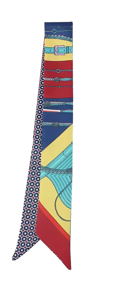MILAN Horse Design Twilly Scarf, Hair or Handbag Tie - 85 x 5 cms
