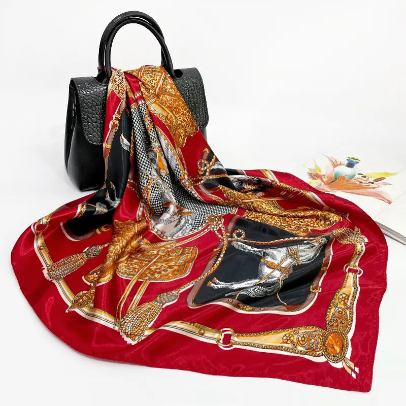 SARAH Horse Design, Satin Scarf - 90 x 90 cms