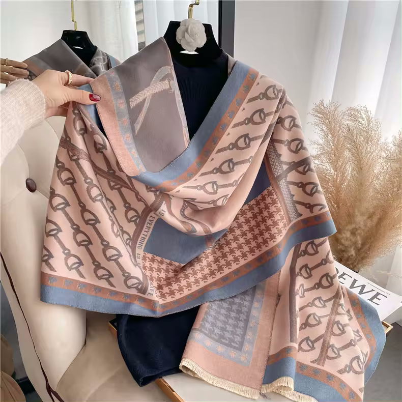 RIANNA Horse Design, Cashmere Blend, Pashmina/Shawl - 180 x 65 cms