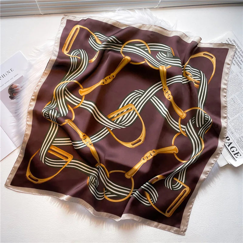 PEYTON Horse Design, Satin Scarf - 70 x 70 cm