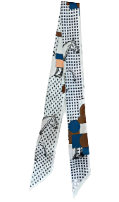 MATILDA Horse Design Twilly Scarf, Hair or Handbag Tie - 85 x 5 cms