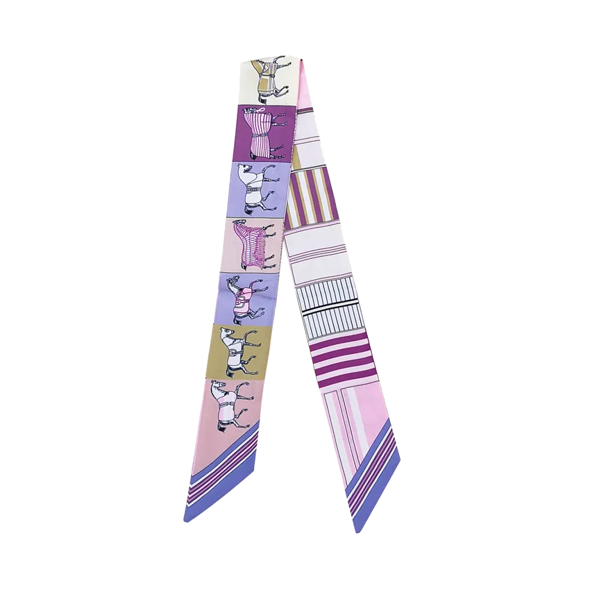 FELICITY Horse Design Twilly Scarf, Hair or Handbag Tie - 85 x 5 cms