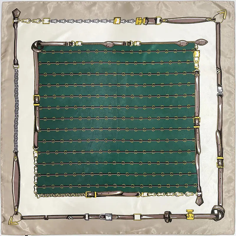 EMILY Horse Design, Satin Scarf - 90 x 90 cms