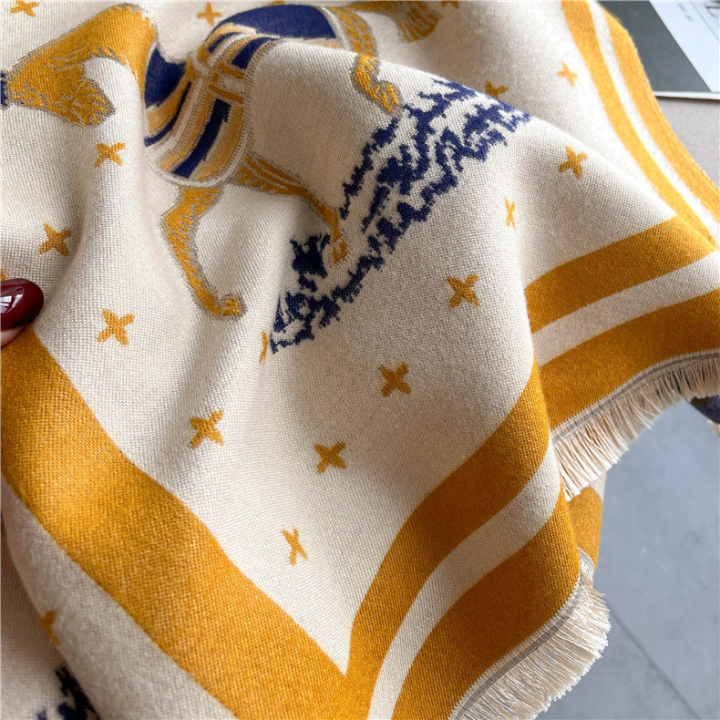 MERILYN Horse Design Cashmere Blend Pashmina/Shawl - 180 x 65 cms