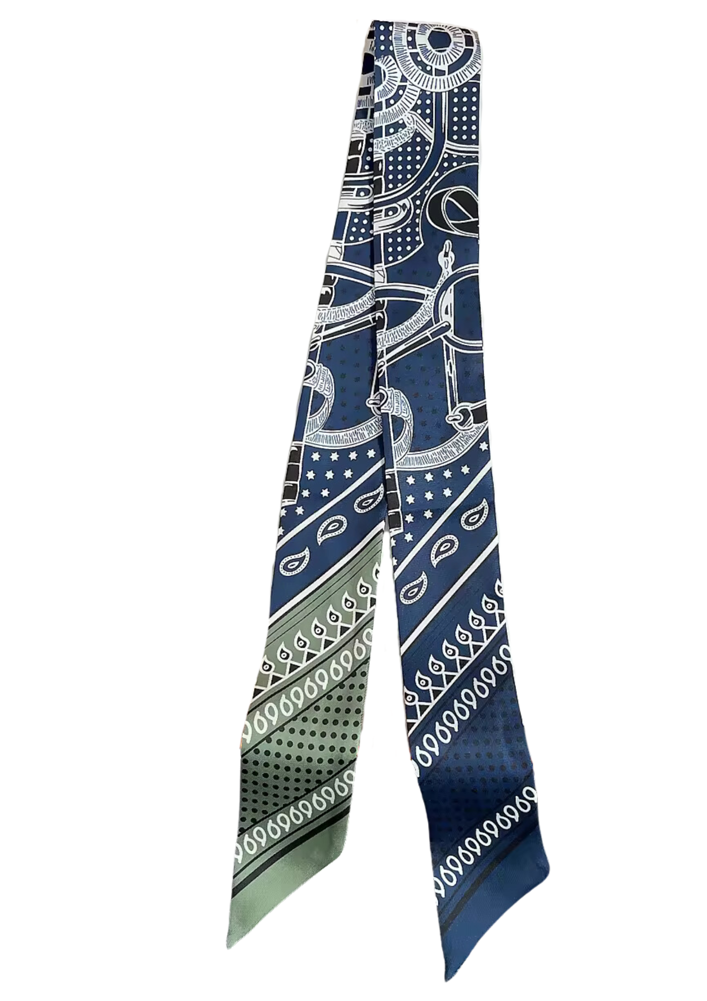 ATLANTA Horse Design Twilly Scarf, Hair or Handbag Tie - 85 x 5 cms