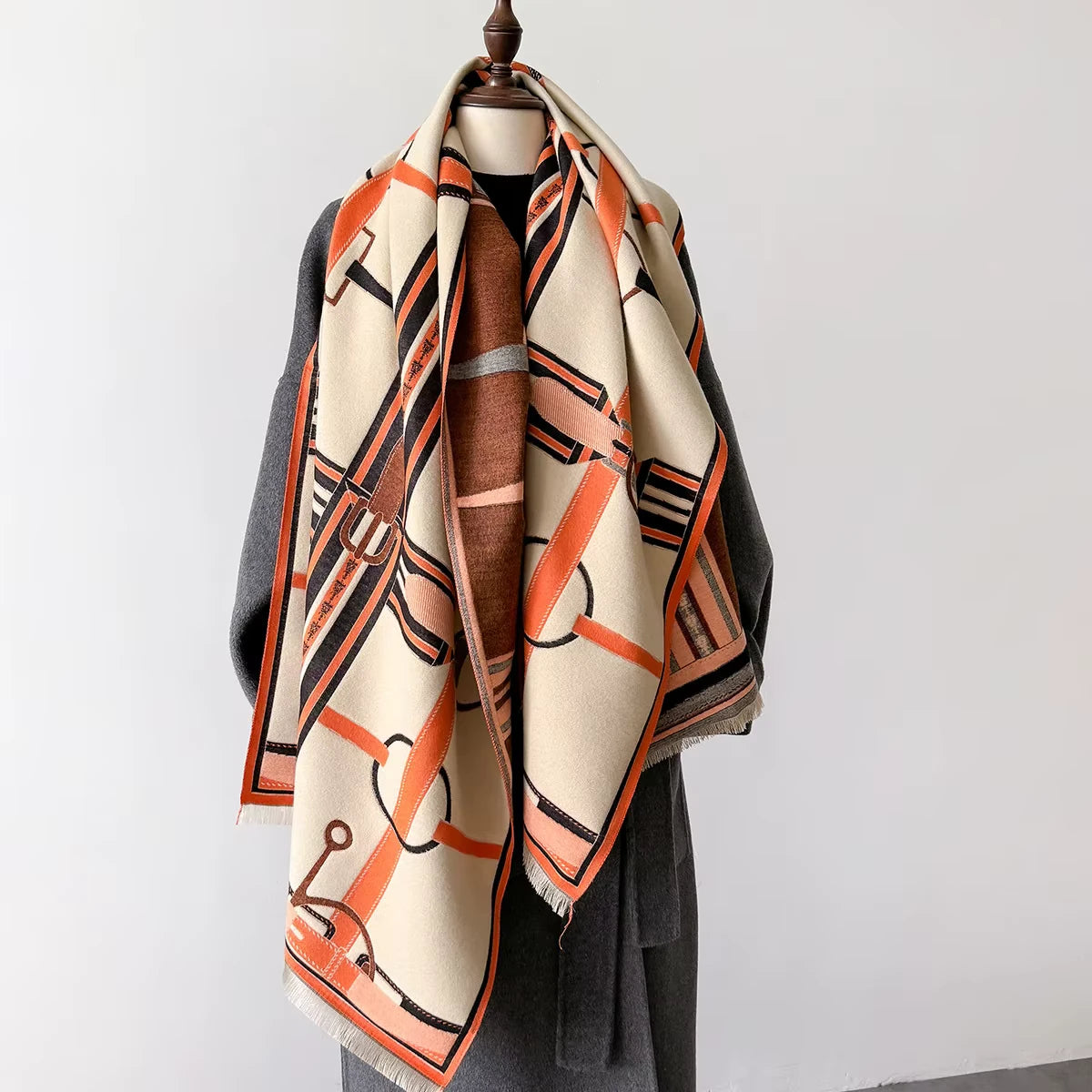 BRYNN Horse Design, Cashmere Blend Pashmina/Shawl - 180 x 65 cms