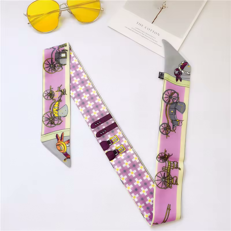 CHRISTINA Horse Design Twilly Scarf, Hair or Handbag Tie - 85 x 5 cms
