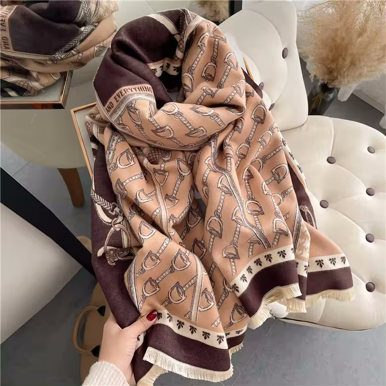 RIANNA Horse Design, Cashmere Blend, Pashmina/Shawl - 180 x 65 cms