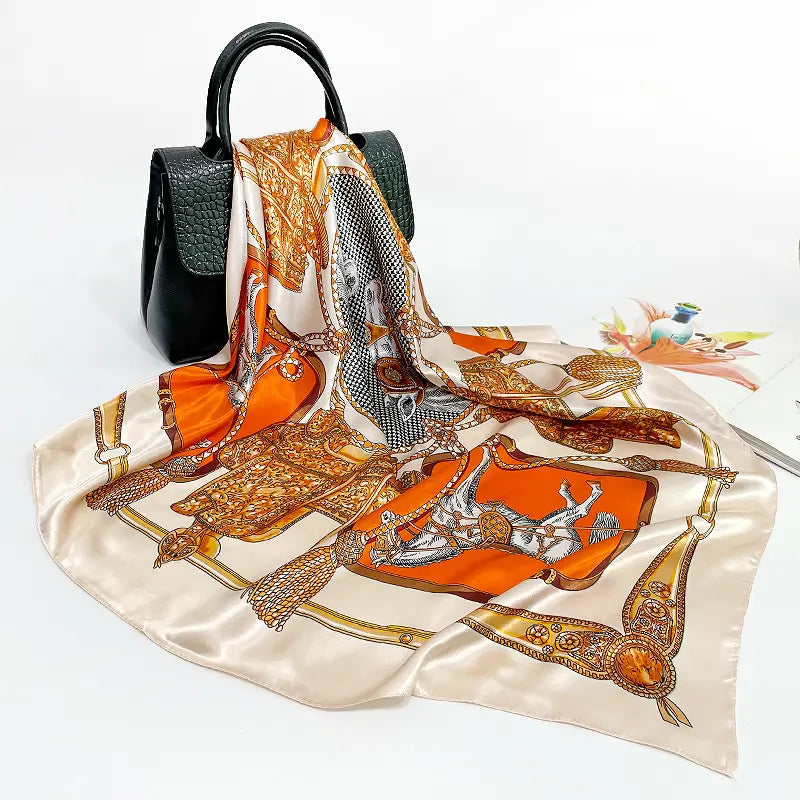 SARAH Horse Design, Satin Scarf - 90 x 90 cms