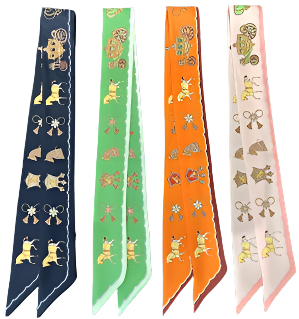 CHANTAL Horse Design Twilly Scarf, Hair or Handbag Tie - 85 x 5 cms