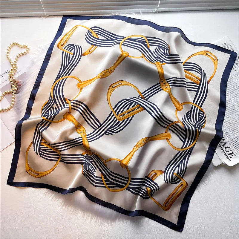 PEYTON Horse Design, Satin Scarf - 70 x 70 cm