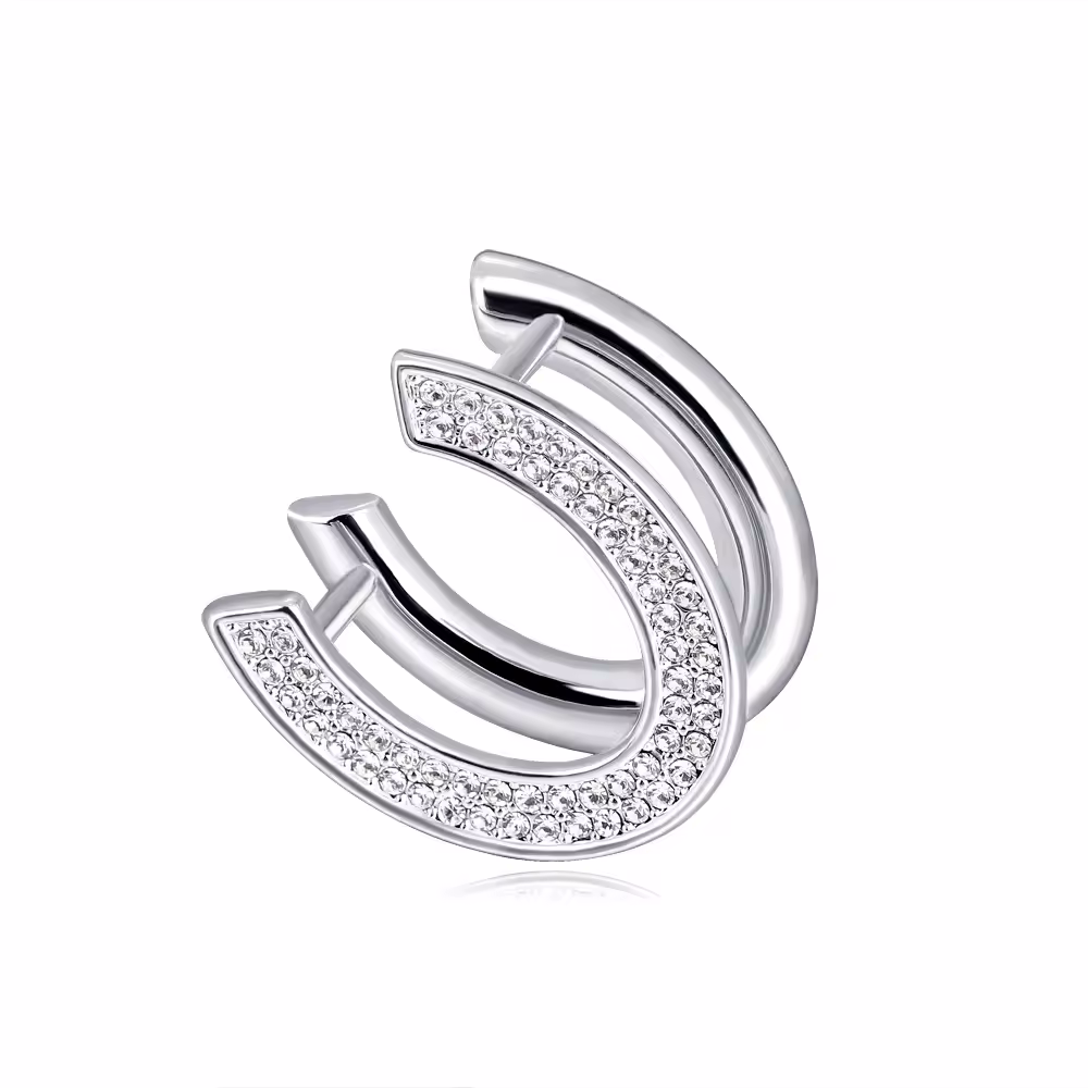 PORTER Austrian Crystal Horse Shoe Scarf Ring