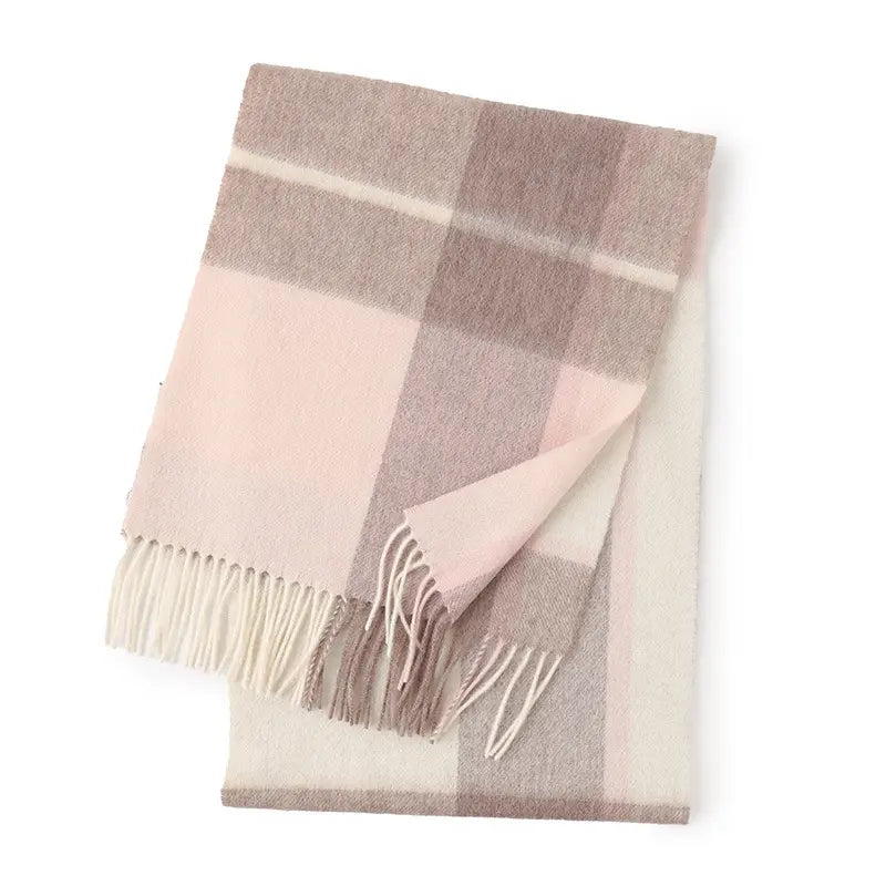 GEORDI Pure Cashmere Plaid Scarf - 164 x 46 cms