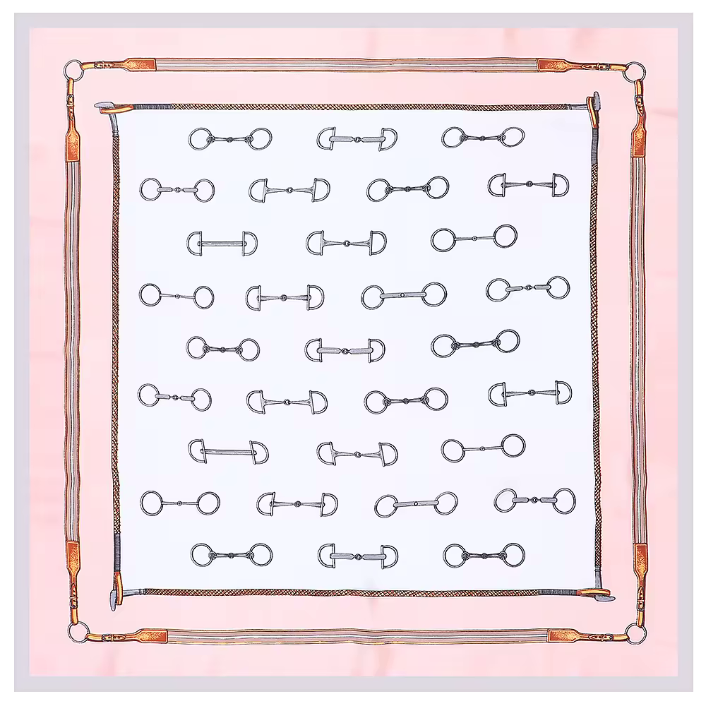 ADDISON 70 Horse Design, Man-Made Silk Scarf - 70 x 70 cms