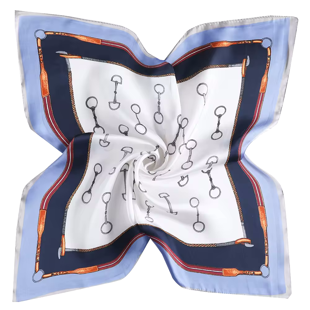 ADDISON 70 Horse Design, Man-Made Silk Scarf - 70 x 70 cms