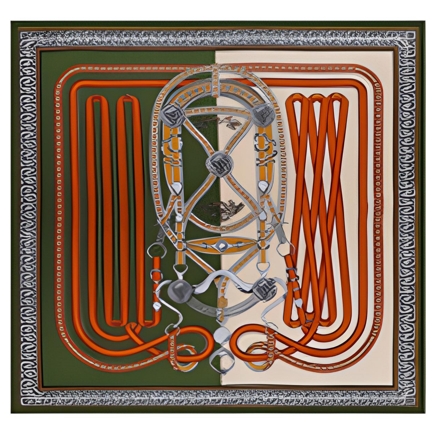 ALGIERS Horse Design Premium Twill Scarf - 90 x 90 cms