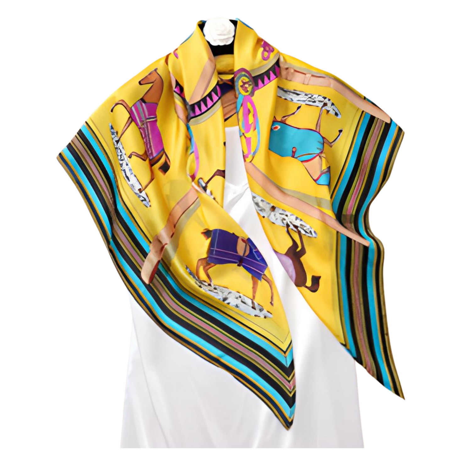 AMELIA 90 Horse Design Premium Twill Scarf - 90 x 90 cms