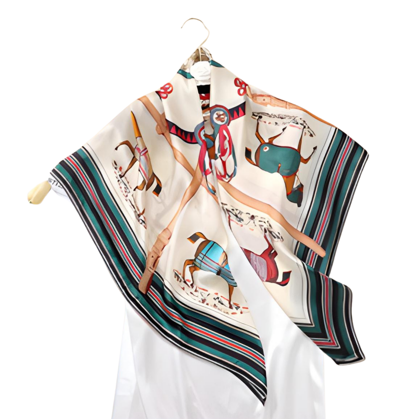 AMELIA 90 Horse Design Premium Twill Scarf - 90 x 90 cms