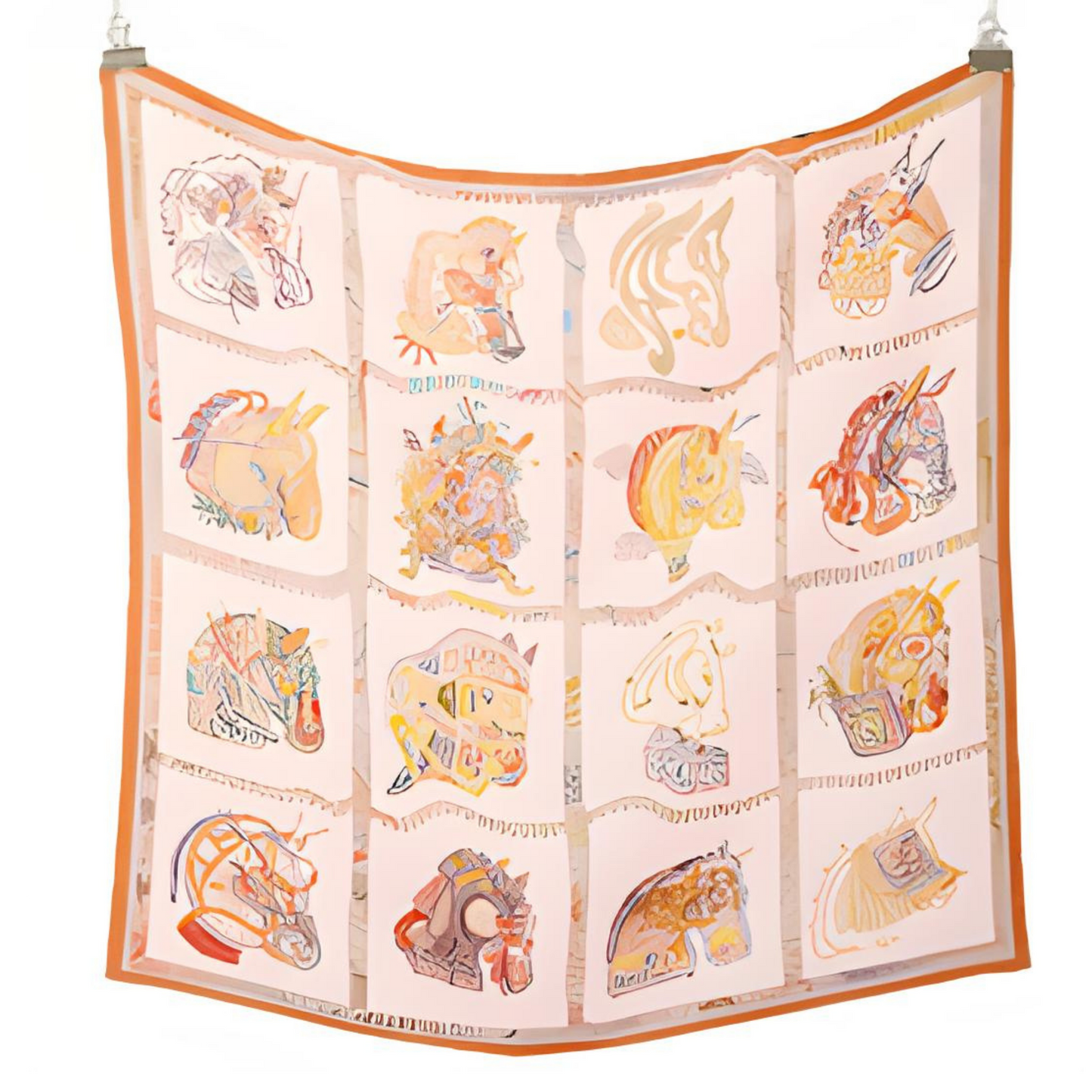 ANTWERP 53 Horse Design Twill Scarf - 53 x 53 cms