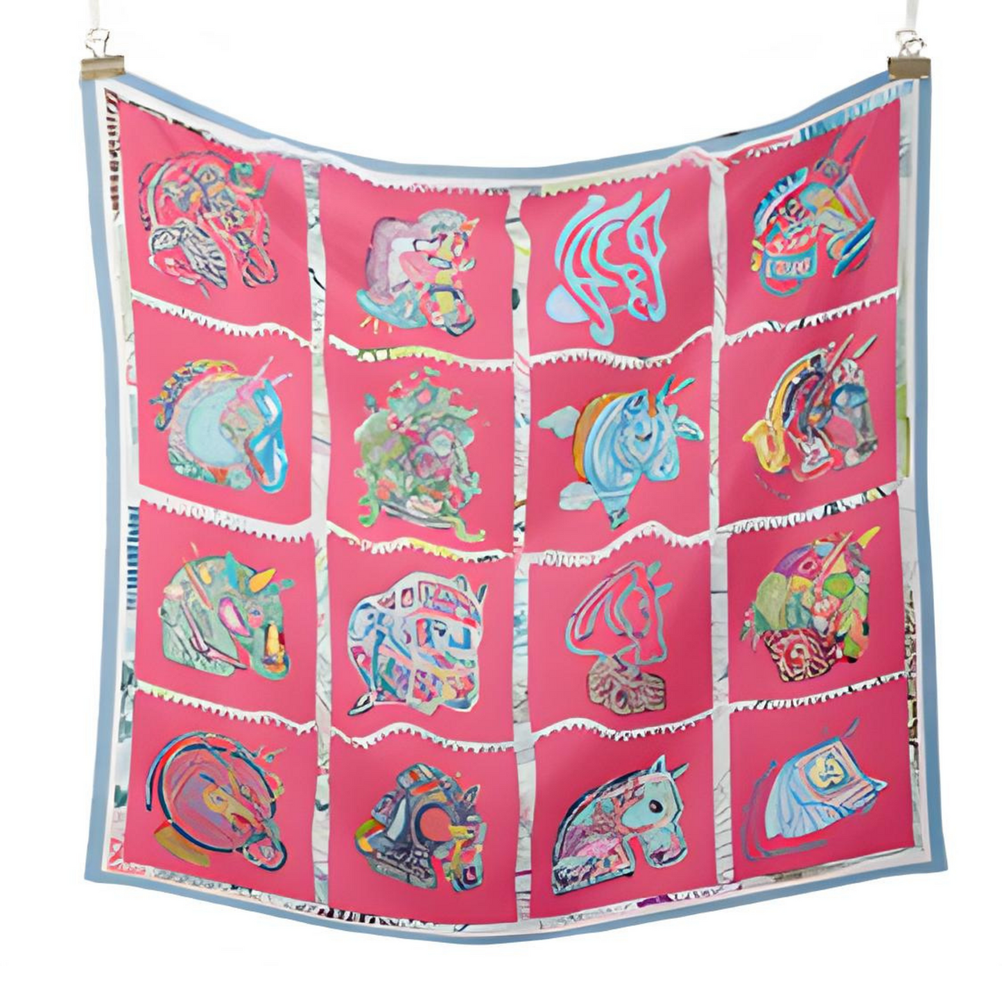 ANTWERP 53 Horse Design Twill Scarf - 53 x 53 cms
