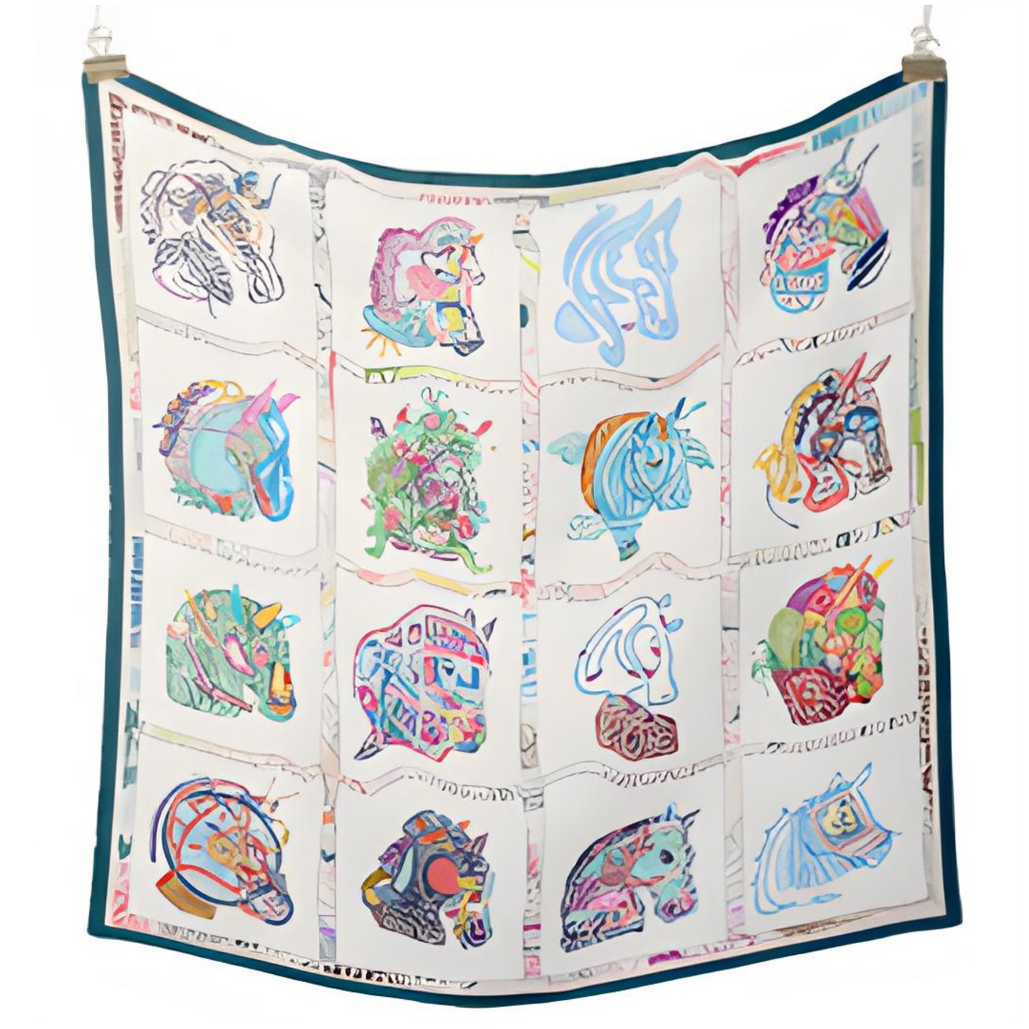 ANTWERP 53 Horse Design Twill Scarf - 53 x 53 cms