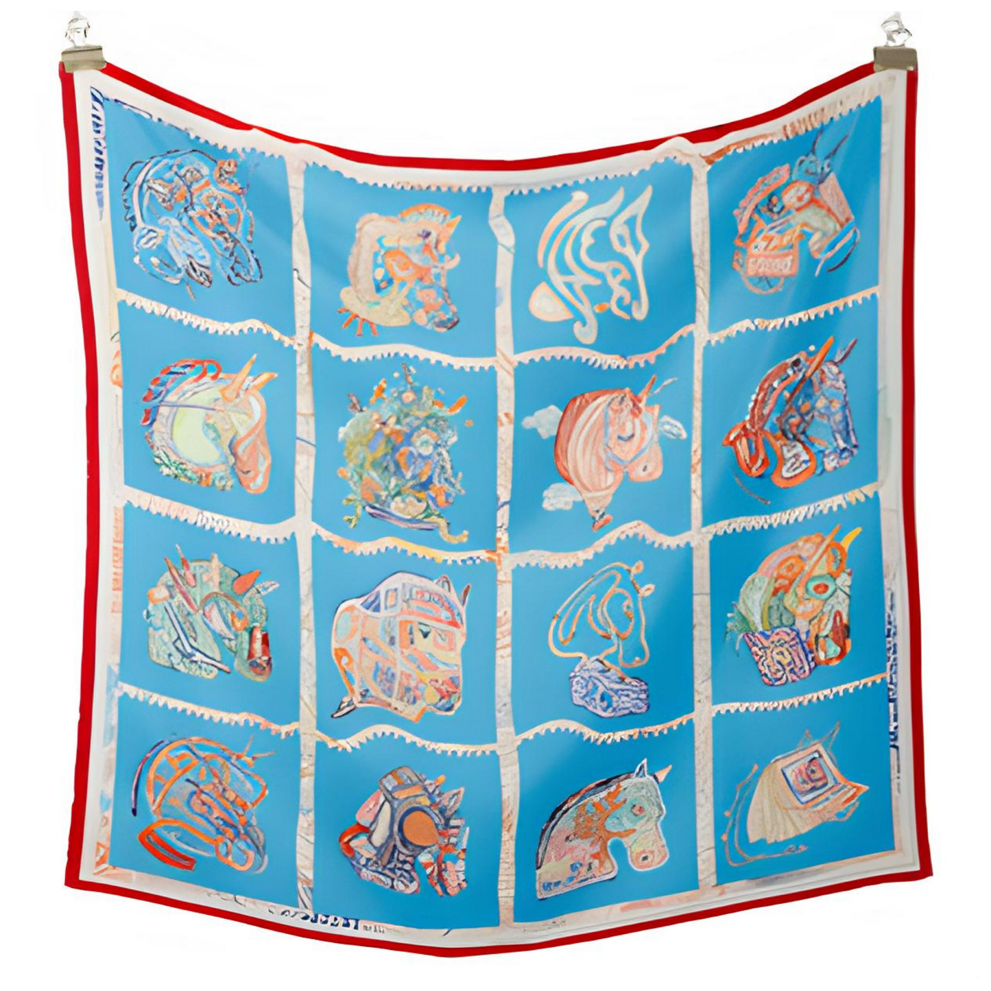 ANTWERP 53 Horse Design Twill Scarf - 53 x 53 cms