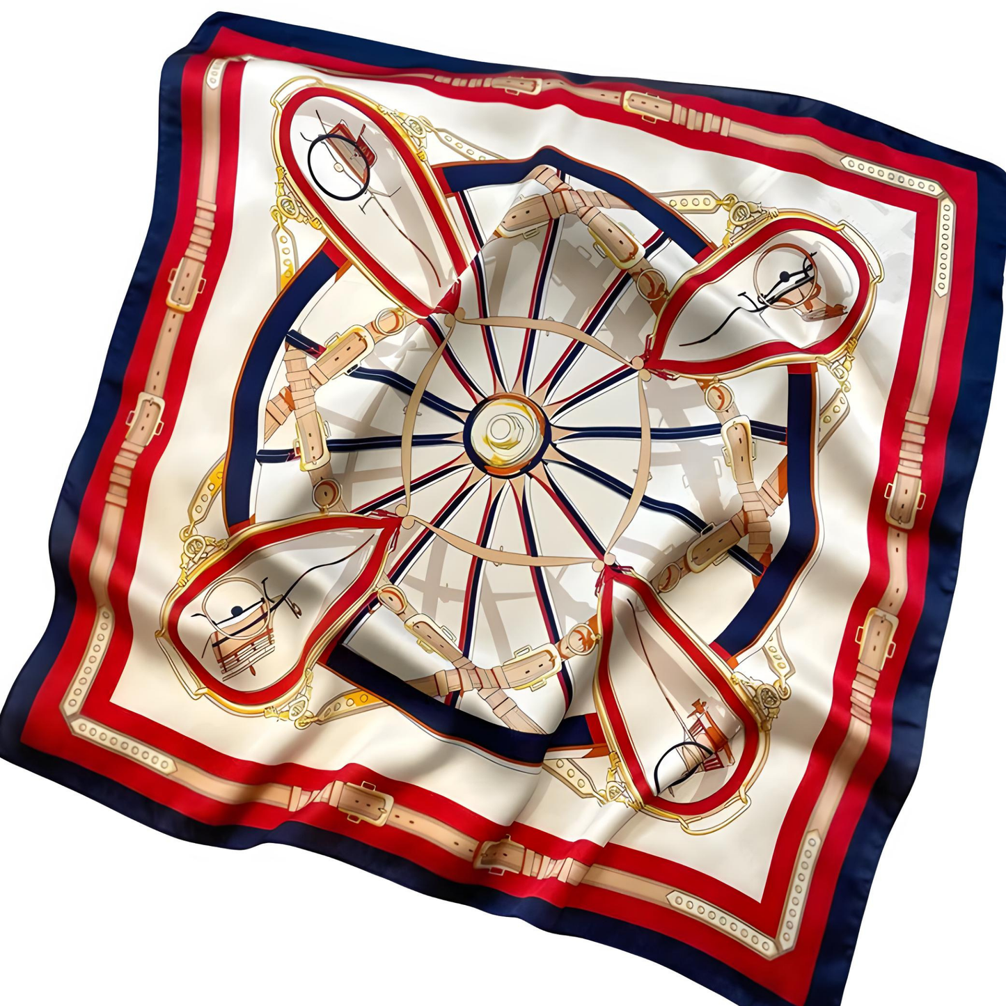 ARYA Horse Design, Satin Scarf - 70 x 70 cm