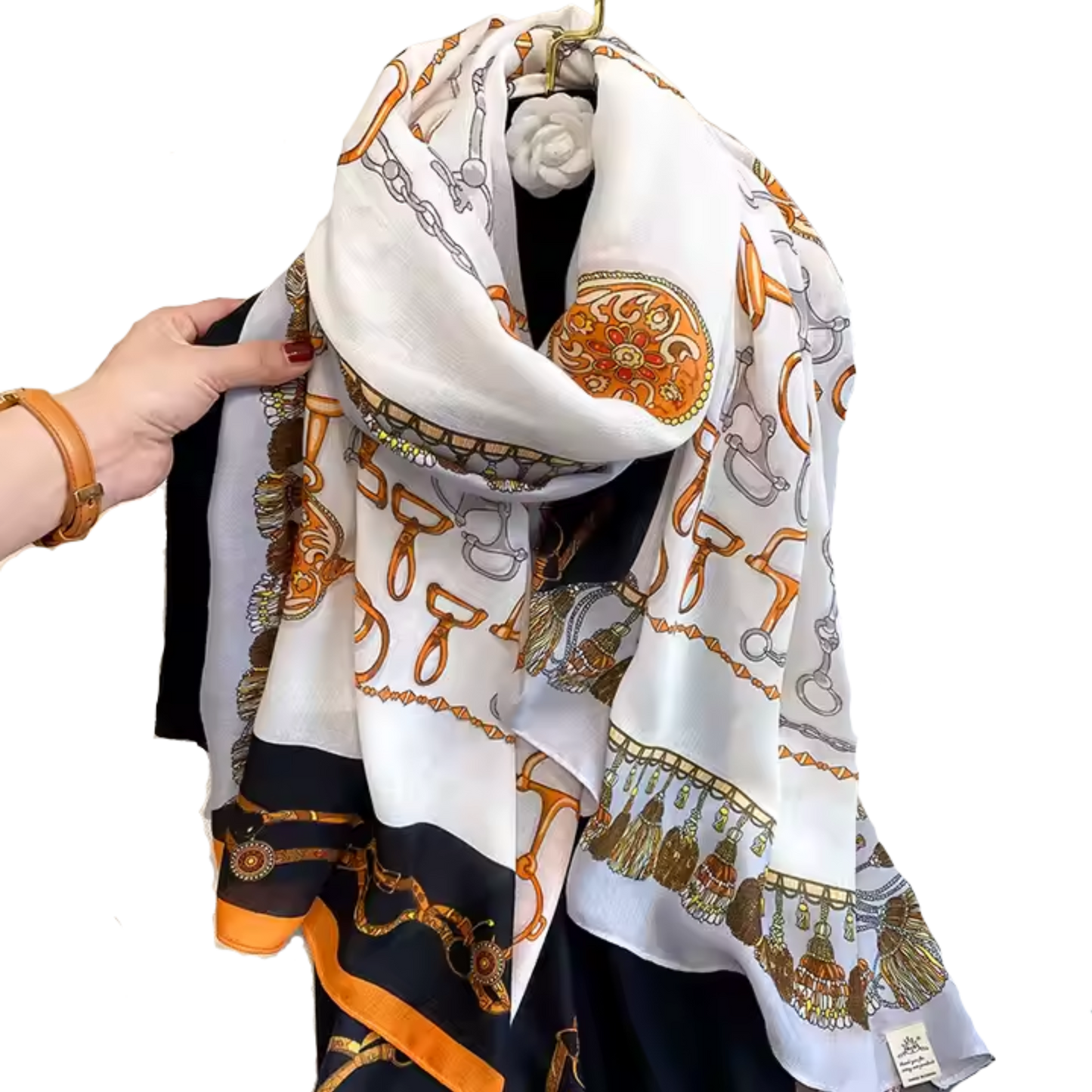 AVA Horse Design, Linen Look Scarf - 180 x 90 cms