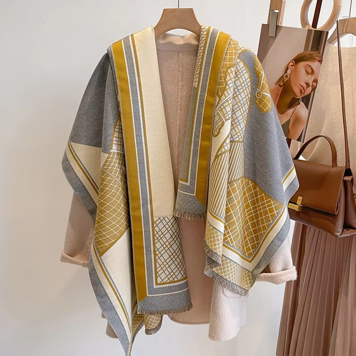 BOYD Equestrian Pashmina Scarf | Horse Design Shawl 180 × 65 cm