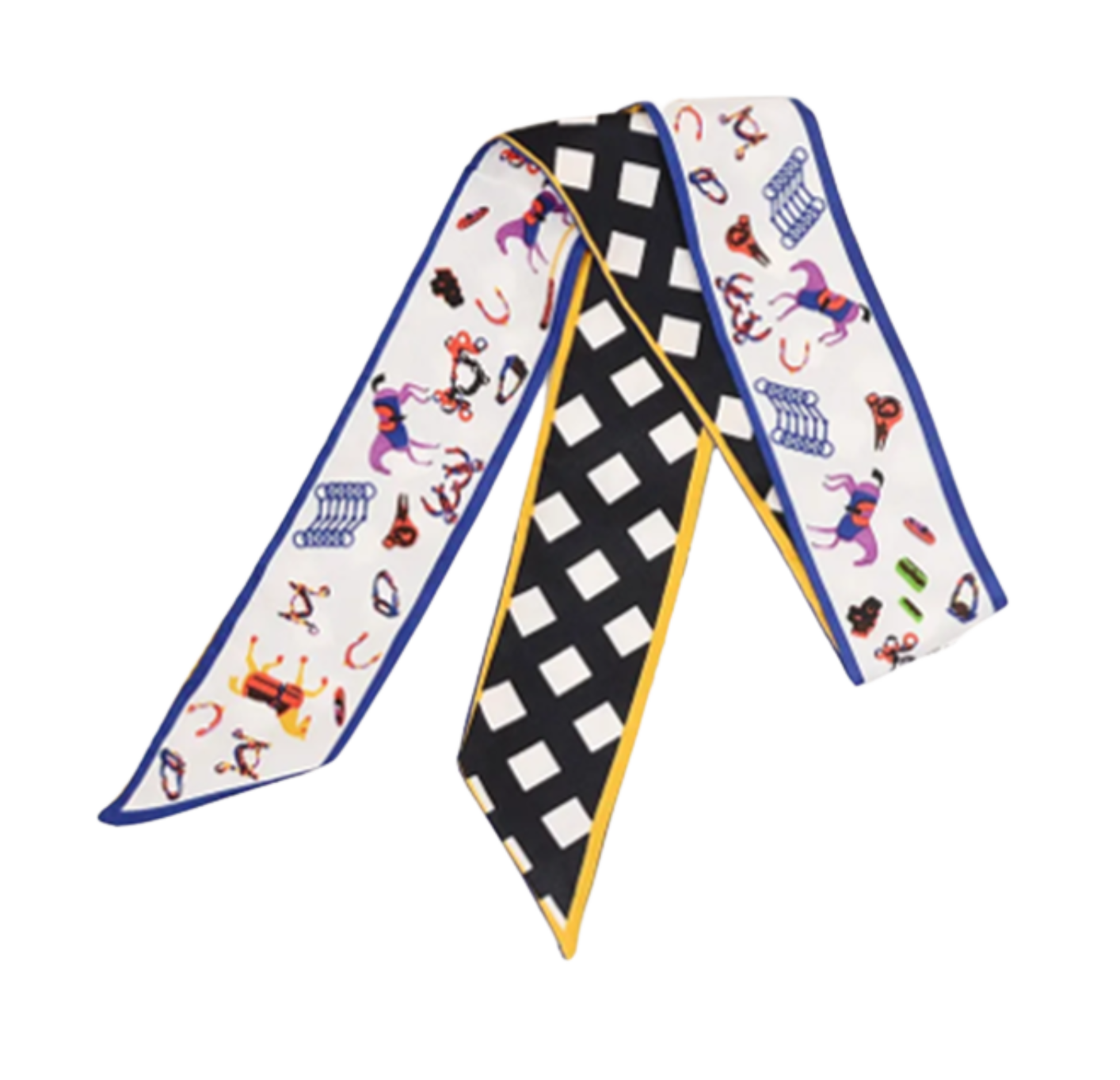 BRADEY Horse Design Twilly Scarf, Hair or Handbag Tie - 85 x 5 cms