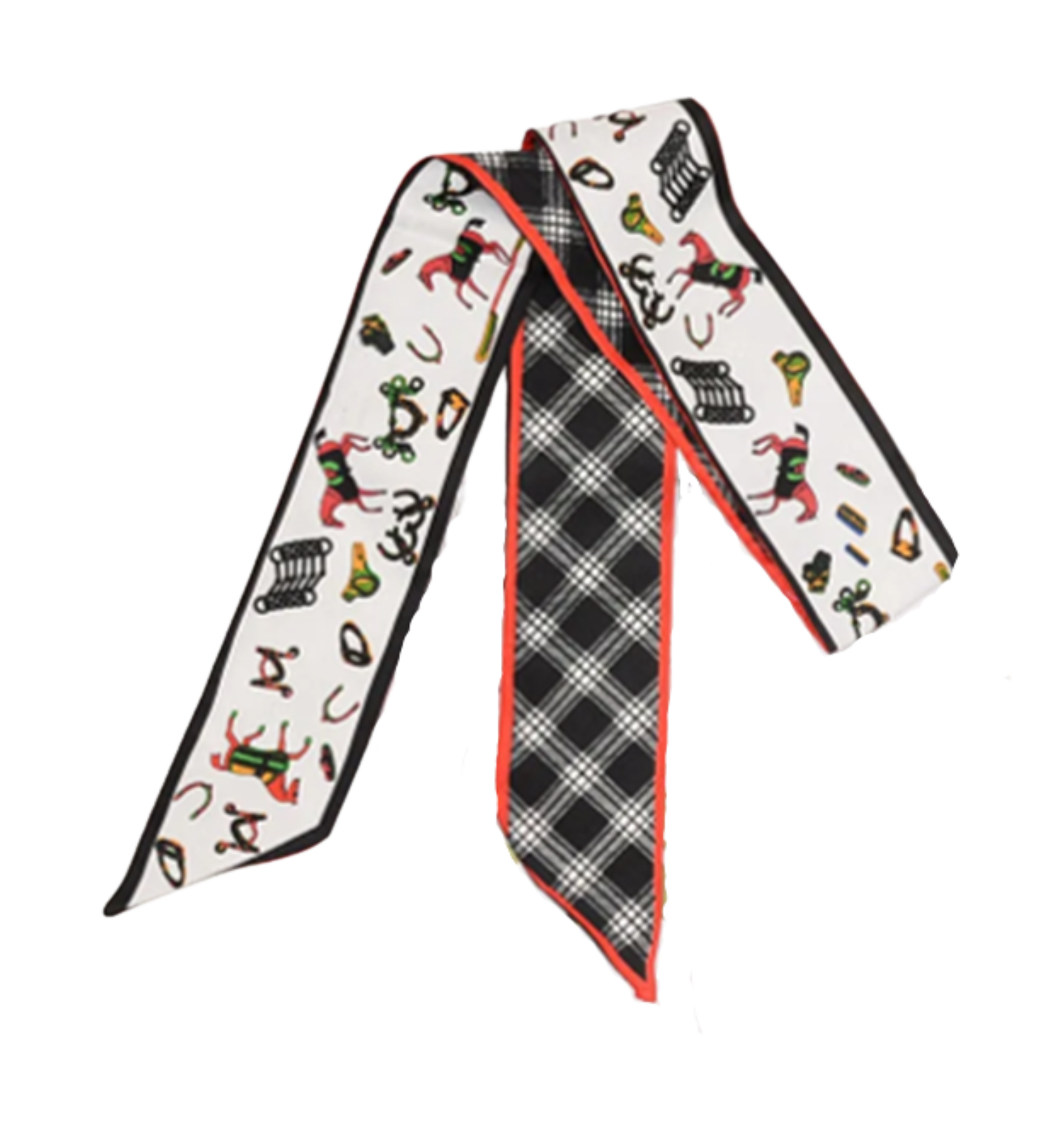BRADEY Horse Design Twilly Scarf, Hair or Handbag Tie - 85 x 5 cms