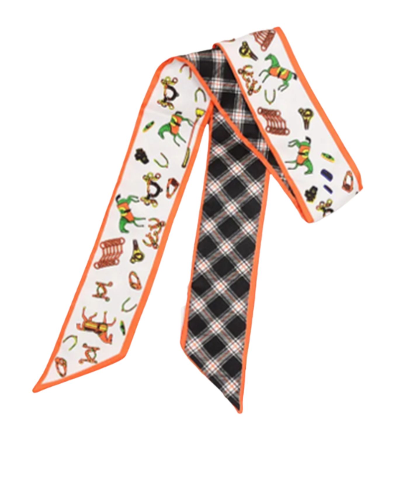 BRADEY Horse Design Twilly Scarf, Hair or Handbag Tie - 85 x 5 cms