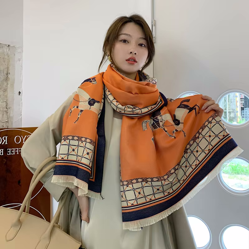BRANDON Horse Design, Cashmere Blend Pashmina/Shawl - 180 x 65 cms